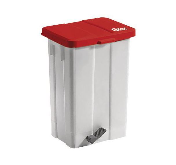 POUBELLE PEDALE 50 L COUV ROUGE
