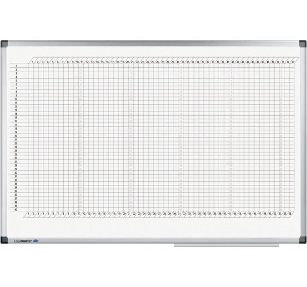 PREMIUM planning annuel 53 semaines 60x90cm Acier laqué