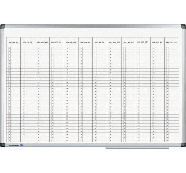 PREMIUM planning annuel vertical 60x90cm Acier laqué