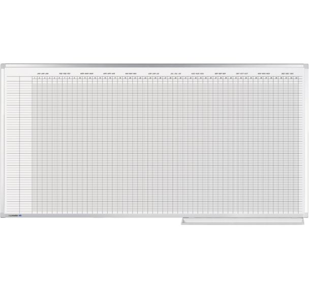 PROFESSIONAL planning annuel 12 mois 100x150cm Émail