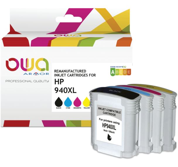 Pack4 cartouche remanufacturée HP 940XL - 4 couleurs