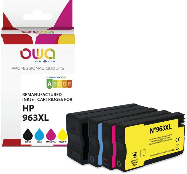 Pack4 cartouche remanufacturée HP 963XL - 4 couleurs