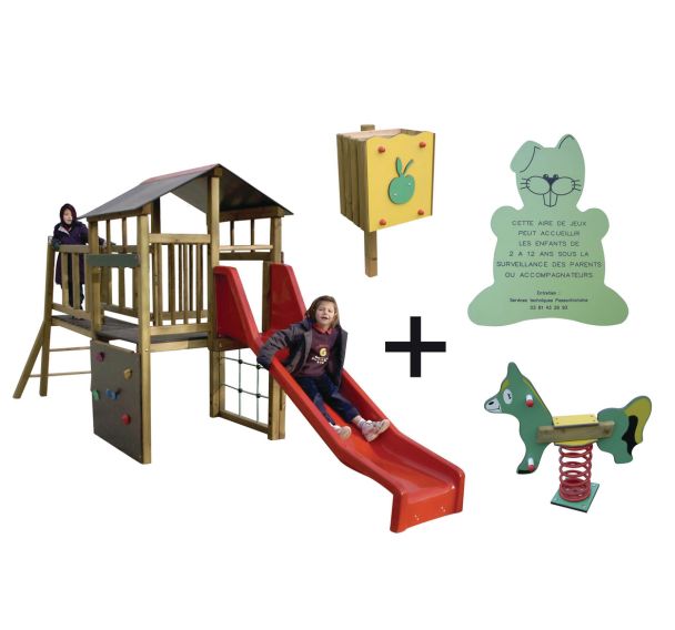 Pack 1 structure + 1 ressort + 1 poubellle murale + 1 panneau d’information
