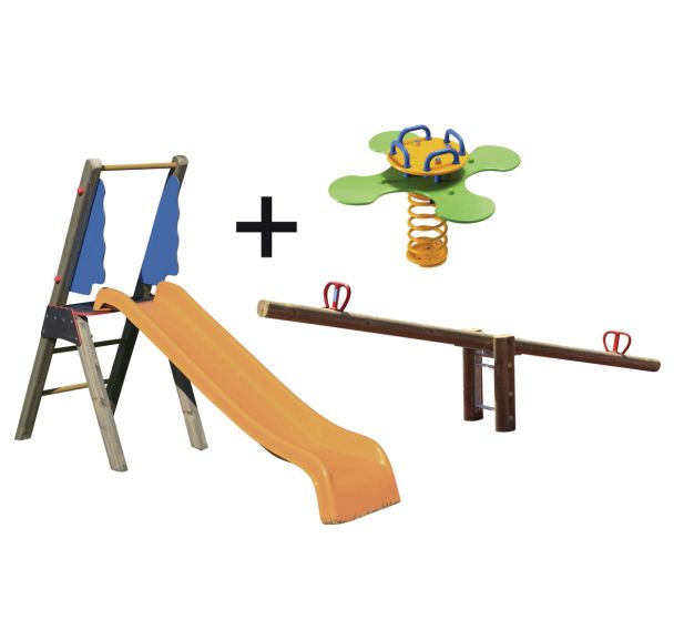 Pack 1 toboggan + 1vis-à-vis + 1ressort + 1panneau- Jambes scellement