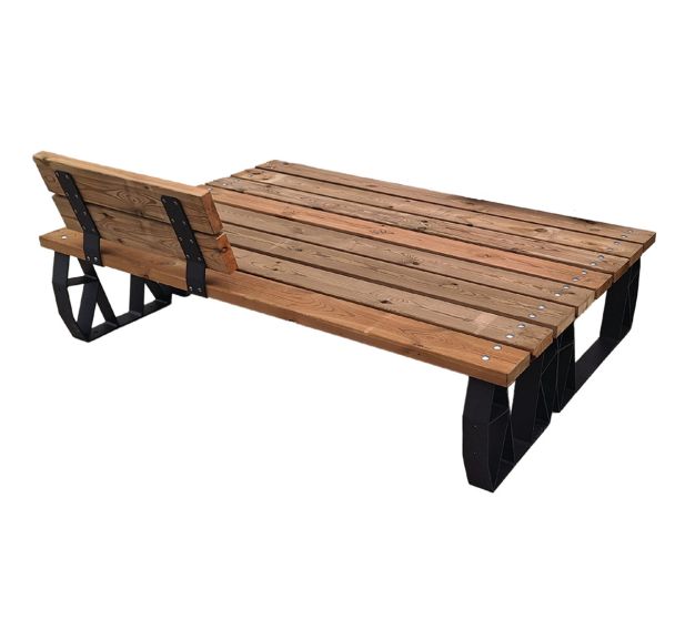 Pack 2 banquettes Kompose 1.94 m pin avec dossiers / acier thermolaqué