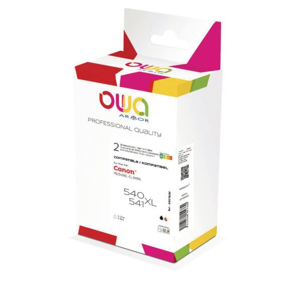 Pack 2 cartouches compatibles Canon PG540/CL541XL BCMY- OWA