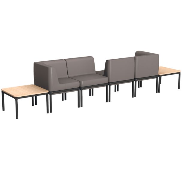 Pack 4 places Lotua+2 tables basses enduit PVC Ginkgo _ Sokoa