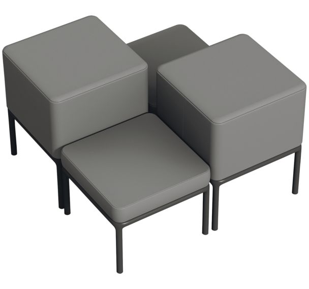 Pack 4 poufs Lotua enduit PVC Ginkgo _ Sokoa