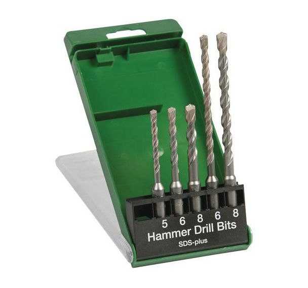 Pack 5 mèches SDS+ Ø5/6/8x110 Ø6/8x160mm 2T - Hikoki