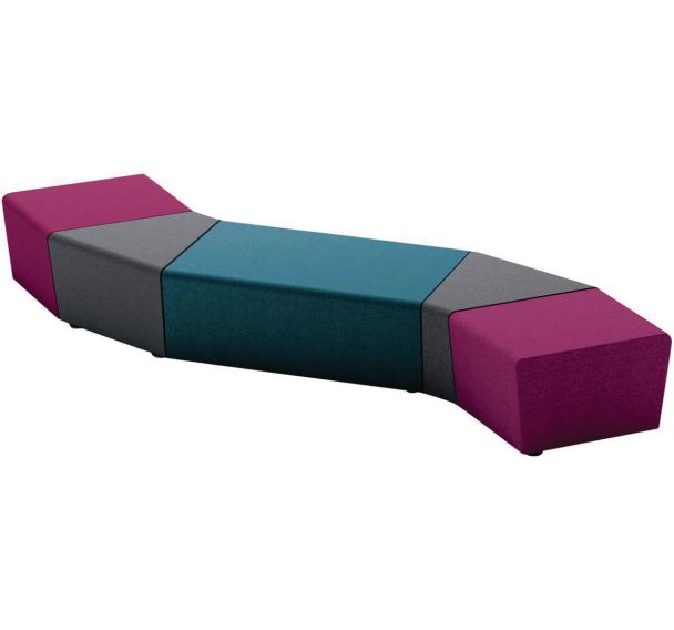 Pack 5 poufs Maldiv tissu ambiance polyester Sokoa