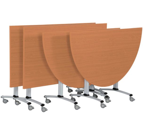 Pack Axe stratifié 160cm 2 tables + 2 demi rondes - Manutan Expert