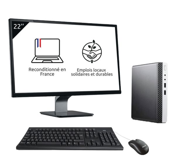 Pack UC USDT i5 10e gen 16Go RAM 256Go SSD Win11 PRO+22" reconditionné