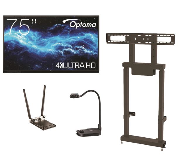 Pack ajustable écran interactif 75'' série 3G2 + wifi + visualiseur - Optoma