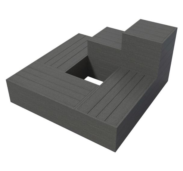 Pack assise modulable Cube 5 modules - gris