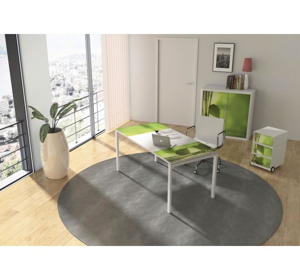 Pack bureau droit Décor Easy Office + caisson + armoire basse Manutan Expert