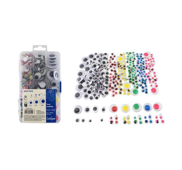 Pack collectivités 500 yeux mobiles adhésifs