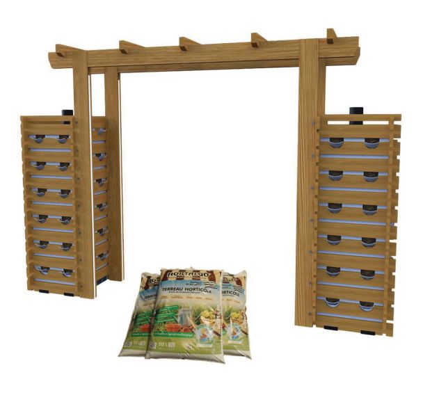 Pack complet : pergola potagère 2 tours - terreau - graines
