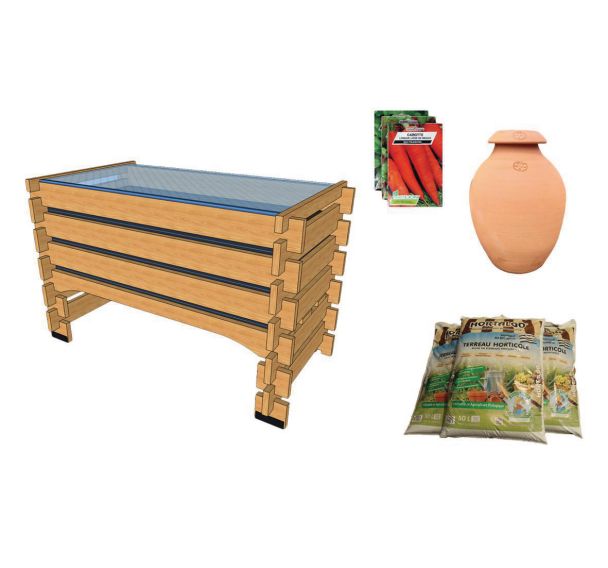 Pack complet : potager 0.5m Carre Serre