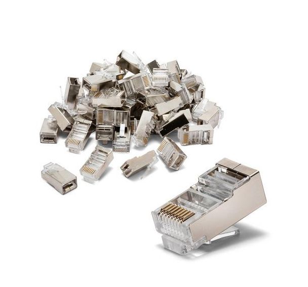 Pack de 50 connecteurs blindés à sertir pour câble CAT6 FTP