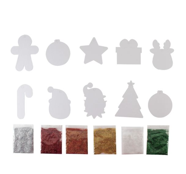 Pack décorations à pailleter SHINY CHRISTMAS - 10 pcs