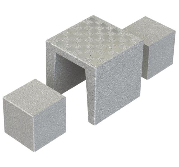 Pack : échiquier 80 x 80 cm + 2 tabourets Harlem