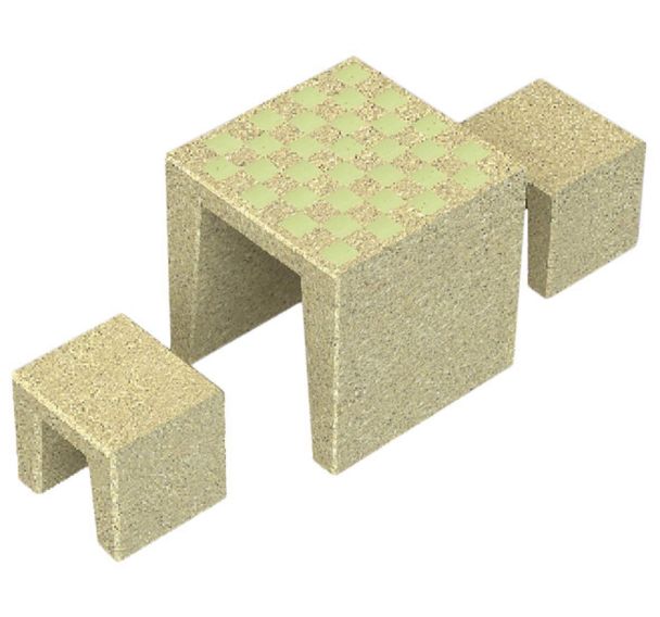 Pack : échiquier 80 x 80 cm + 2 tabourets Story
