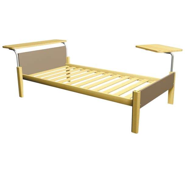 Pack lit MAXX sommier à lattes + étagères + tablette - Manutan expert