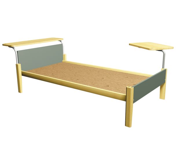 Pack lit MAXX sommier agglo + étagères + tablette - Manutan expert