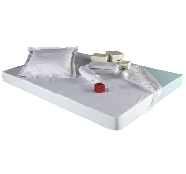 Pack matelas Oregon Ep.15 cm 140x200 cm + oreiller + linge de lit blanc