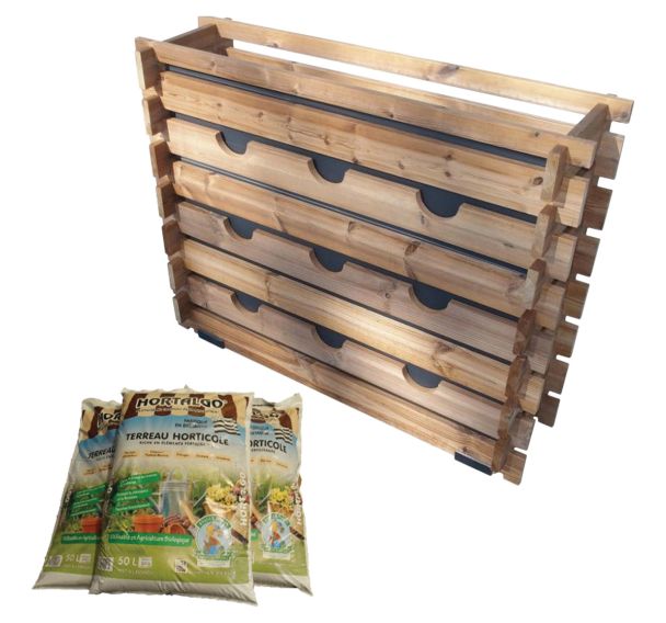 Pack mur végétal hauteur 87 cm + terreau