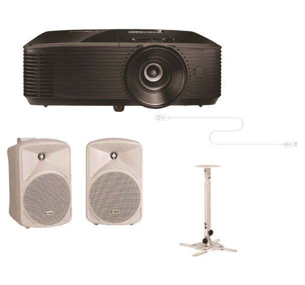 Pack vidéoprojecteur + sans fil  + enceintes + support - Optoma
