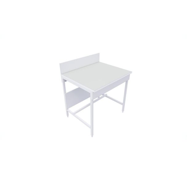 Paillasse sèche dosseret simple - Plan de travail verre émaillé - Asem