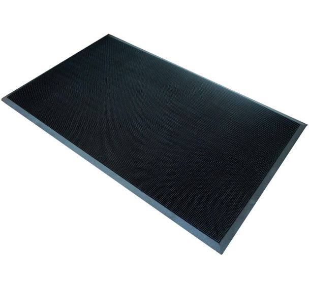 Paillasson en caoutchouc naturel-0,9mx1,5m-Noir