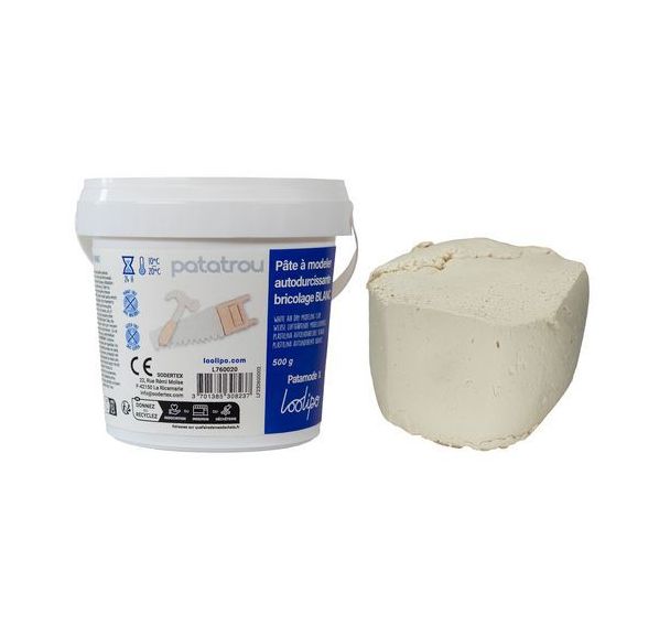 Pain de 500g pâte à modeler autodurcissante blanche