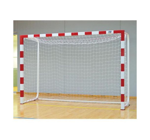 Paire buts hand compet GES, alu, rouge, arceaux diam 50mm