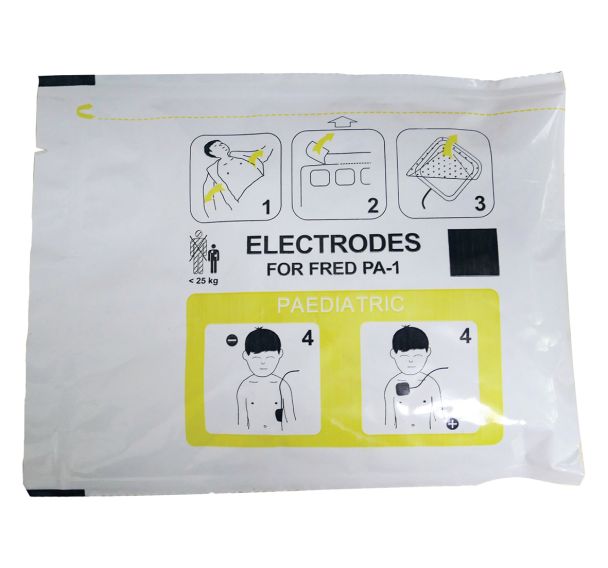 Paire d'électrodes enfant défibrillateur FRED PA-1 Schiller