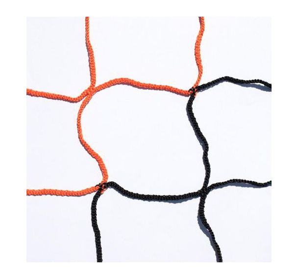 Paire de filets de buts foot à 11 - Européen noir/orange PPM 4mm maille 120mm