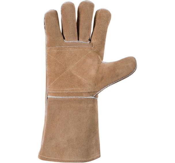 Paire de gants soudeur croûte marron doublé et renforcé - 10 paires