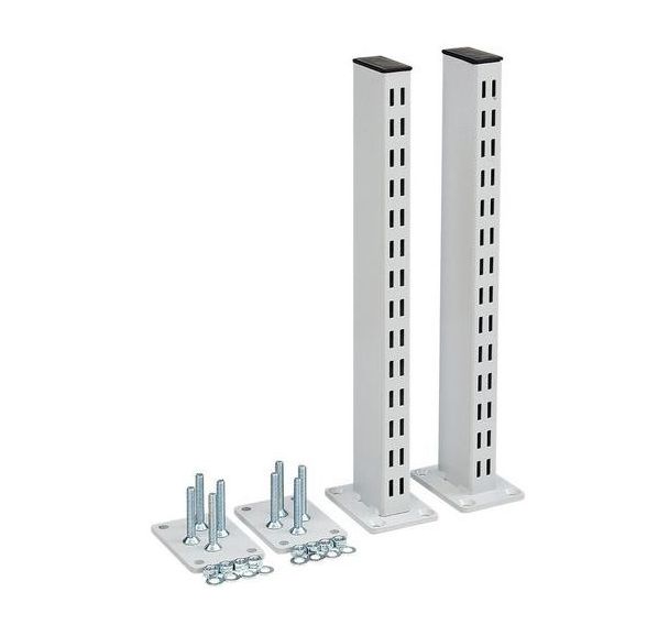 Paire de montants perforés sur platines - Hauteur 418 mm