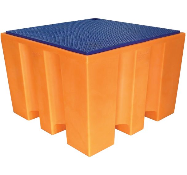 Palette de rétention - 1000 L caillebotis plastique