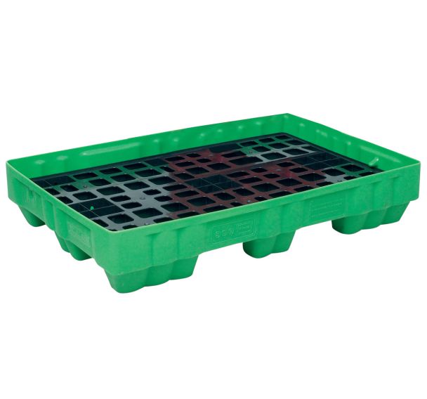 Palette de rétention PE 150 L caillebotis Noir