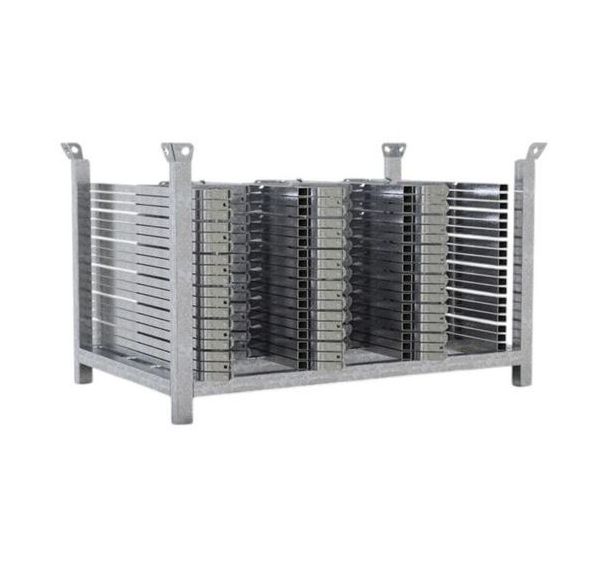 Palette empilable avec trépieds