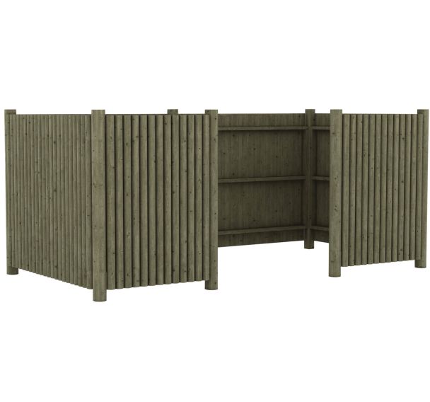 Palissade pour cache conteneurs Kerlouan pin traité Mobextan