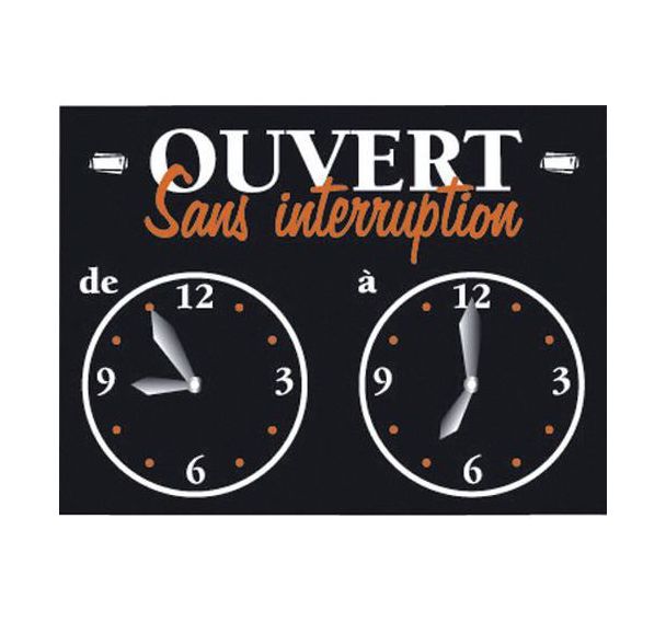 Pancarte ouvert sans interruptionPVC lavable