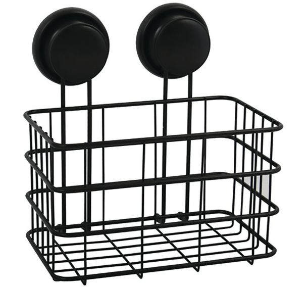Panier de douche Milady avec ventouses noir