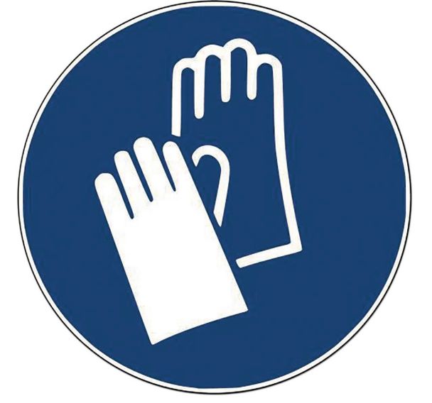 Panneau - Gants de protection obligatoires - Ø 200 mm