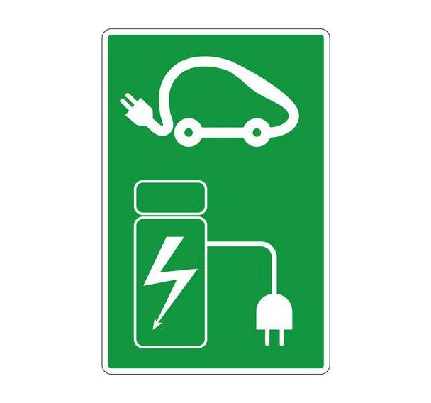Panneau - Recharge voiture électrique Vert - PVC - Manutan Expert