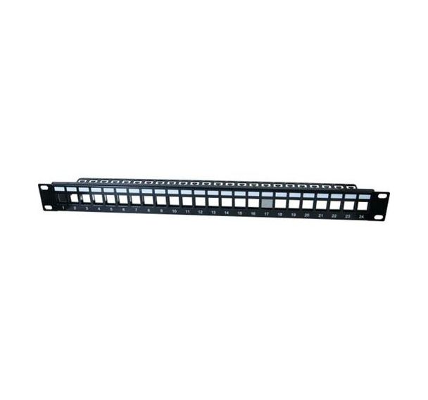 Panneau 1U 24 ports STP keystone avec support cables