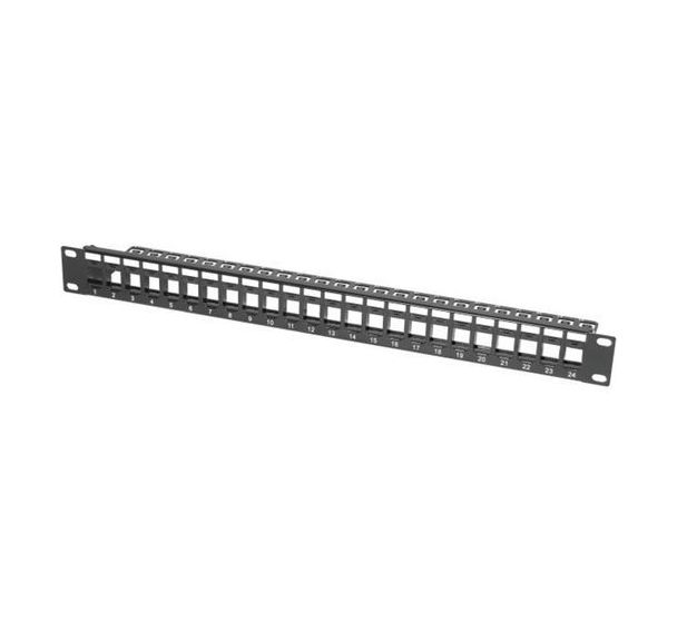 Panneau 1U 24 ports UTP keystone avec support cables