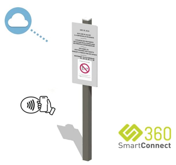 Panneau info interactif et interdiction de fumer poteau alu abnt 1 an